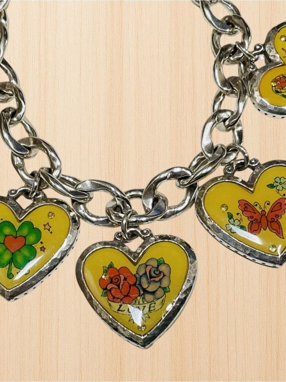 Brighton Give Peace a Chance Charm Bracelet Reversible Hearts Peace Love 2441 - Picture 5 of 5